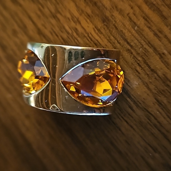 💕ST. JOHN💕 Clip On Earrings ~ Gold with Amber Stones NWOT - Picture 6 of 12